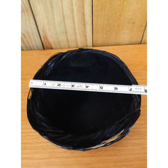 Vintage Feather Pillbox Coctail Hat - Picture 5 of 7